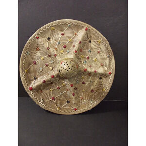 Vtg TILSO MCM Vegetable Dish Tray w/Toothpick Holder Mid Century Basket Weave Jp